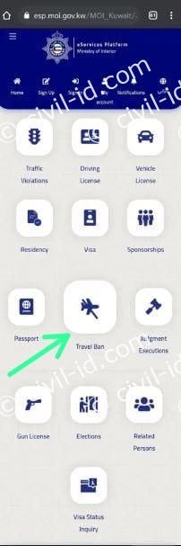 civil id travel ban