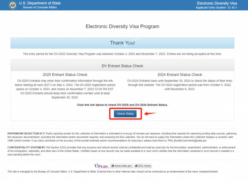 dv lottery 2025 results date Civil id